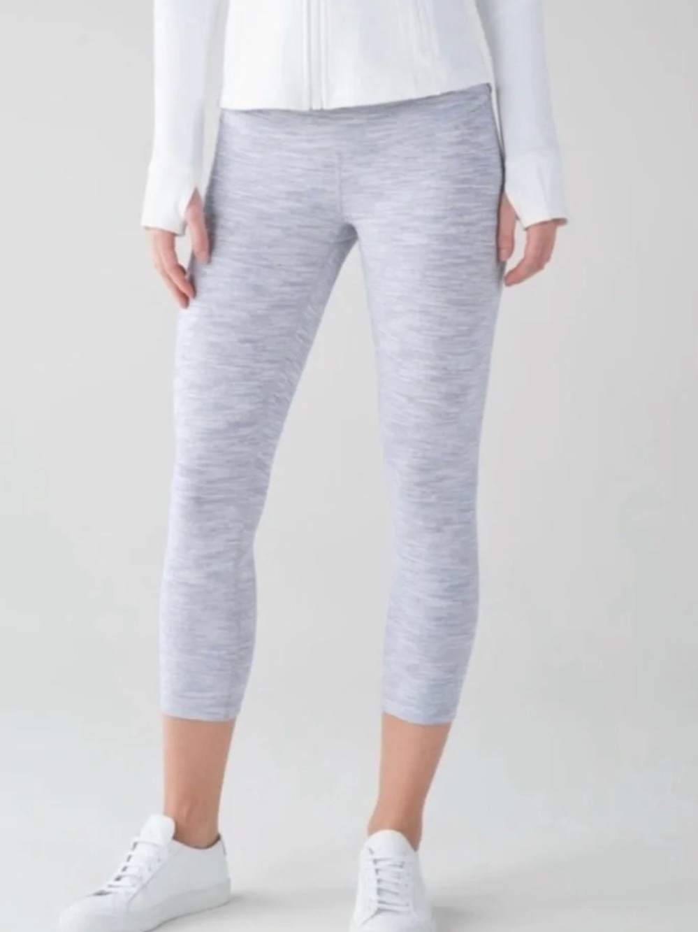 Lululemon Wunder Under Crop 21" Wee Are From Space Nimbus Battleship Grey Size 6